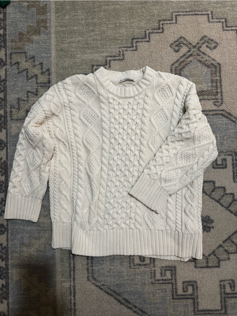 Oversized Cable Knit Sweater - A&F X Kathleen Post - Picture 3 of 4